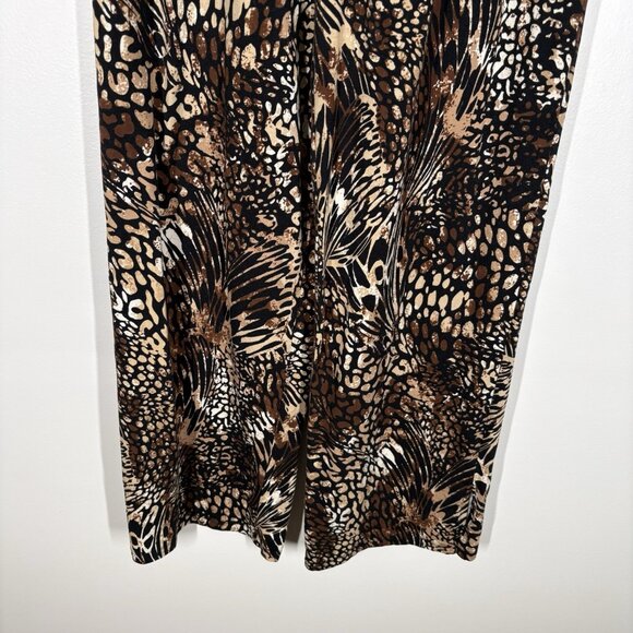 Denim & Co Beach Women XXS Animal Print Pull-On Wide Leg Pants With Side Slits - Picture 3 of 11